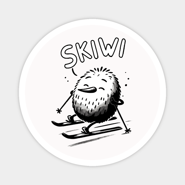 Chillout Skiwi Kiwi Bird (Back Print) Magnet by DoodleDashDesigns